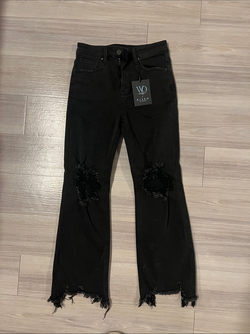 Risen by Black Distressed Flare Jeans - Women's